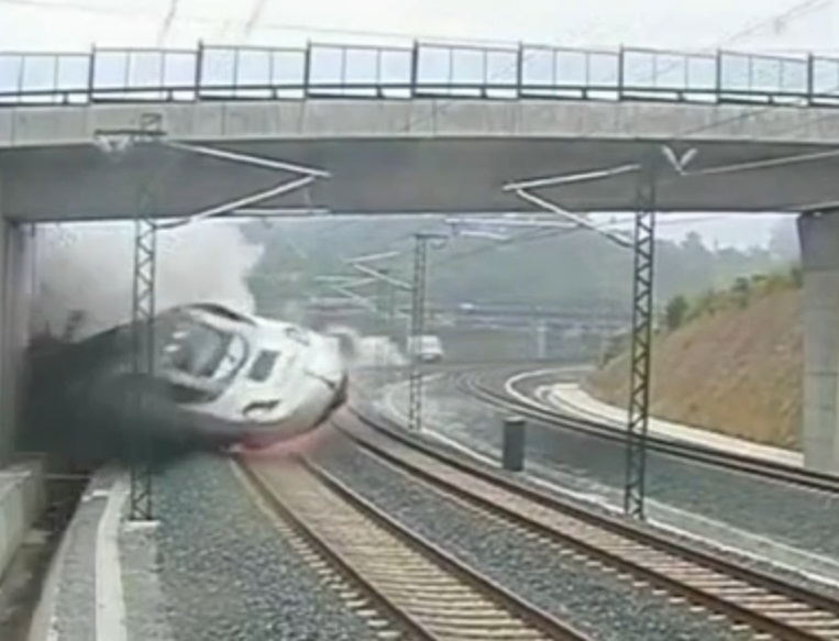 Imagen del accidente del tren de Santiago sucedido el 24 de julio de 2013.